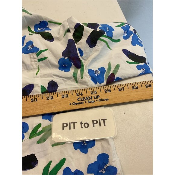 Christian Wijnants Antwerp top Size 38 Poplin Blue floral oversize preppy US M/L - Picture 7 of 9